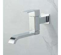 XSDSM Robinet Mural Cuisine Eau Froide Uniquement Mitigeur Monotrou À Levier Unique Robinet Évier Mural Laiton,Chromé