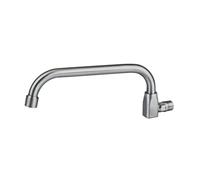 XSDSM Robinet Mural Cuisine Eau Froide Uniquement Robinet Evier À Trou Unique En Acier Inoxydable Brossé Sans Poignée,25CM