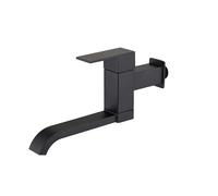 XSDSM Robinet Mural Eau Froide Laiton Pivotant À 180 ° Robinet Mitigeur Cuisine À Poignée Unique,Noir