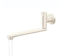 XSDSM Robinet Mural Eau Froide Robinet Evier En Laiton Pivotant À 180° Monotrou Adapté pour Balcon Ou Piscine À Vadrouille,Blanc