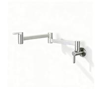 XSDSM Robinet Mural Evier De Cuisine Laiton Robinet Cuisine Pliable Et Extensible Eau Froide Uniquement,Nickel Brossé