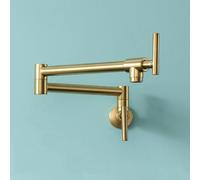 XSDSM Robinet Mural Evier De Cuisine Laiton Robinet Cuisine Pliable pour L'Injection D'Eau De Poêle,Or Brossé