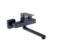 XSDSM Robinet Mural Noir Robinets D'Évier De Cuisine À Double Trou Mitigeur Monocommande Froid Et Chaud,20 cm