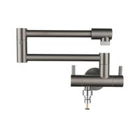 XSDSM Robinet Mural pour Machine À Laver Robinet Lavabo Salle De Bainl Pliable À Double Poignée Eau Froide Uniquement,Gris Pistolet