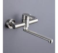 XSDSM Robinet Mural Robinet Mitigeur Mural pour Evier De Cuisine Ou Lavoir Chaude Et Froide,Argent