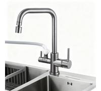 XSDSM Robinet Salle Bain avec Connexion G1/2 Double Sortie Robinet Lavabo En Laiton À Double Mode Eau Chaude Et Froide,Gris Pistolet