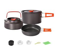 XSet Di Cottura Da Campeggio, 3 Pezzi Pentole Da Viaggio, Pentole Da Campeggio, Manici E Coperchi Resistenti Al Calore, Rivestimento Antiaderente E Design Leggero, Alluminio, per Viaggi, Escur