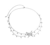 XSFAMGB 1 chaîne de Ceinture de Ventre Creuse for Femmes, Bikini d'été, Pendentif Pompon en Cristal, Lien for Le Corps(Silver)