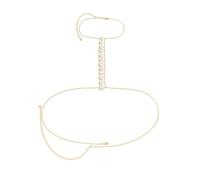 XSFAMGB Collier chaîne de Poitrine en Perles Rondes for Femmes, Simple Lien en cuivre, Bijoux de Corps for Bikini et Plage(A)