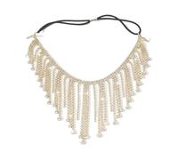 XSFAMGB Stonefans - Chaîne de Jambe à Pompon réglable for Femme, vêtement de Plage, Tenue de Rave Creuse, Strass, Cuisse for fête(Gold)