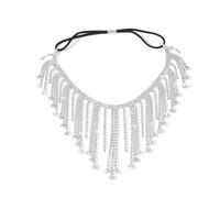 XSFAMGB Stonefans - Chaîne de Jambe à Pompon réglable for Femme, vêtement de Plage, Tenue de Rave Creuse, Strass, Cuisse for fête(Silver)