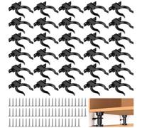 XSHAO® 30 Pièces Clips de Plinthes Réglables pour Cuisine, Clip Plinthe Cuisine avec 90 Vis Clips de Fixation pour Plinthes pour Pied de Meuble Diamètre 32-42mm