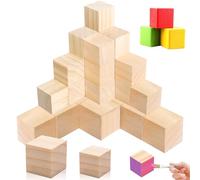XSHAO® 30 Pièces Mini Cube en Bois, 30 mm/ 40 mm Naturels Blocs Carrés Petit Cube Bois Brut pour Artisanat Bricolage Puzzles Peinture
