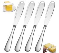 XSHAO® 4 Pcs Couteau à Beurre en Acier Inoxydable, 15 cm Couteau à Crème