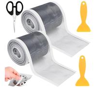 XSHAO Lot de 2 tamis à cheveux caniveau de douche - 10 cm x 10 m - Collant - Avec spatule en plastique et ciseaux - Pour salle de bain, baignoire, cuisine