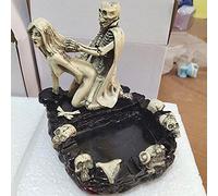 Xshelley Cendrier en forme de tête de mort d'Halloween en résine - Artisanat, homme sexy créatif, décoration de maison (style One)