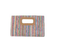 Xshelley Sac à main chic en paille pour femme avec chaîne dorée, sac à main tissé en raphia, coloré, 29 cm (L) x 5 cm (W) x 19 cm (H)