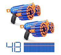 X-Shot Insanity Manic Blaster (Comprend 2 Blasters, 90 fléchettes) par ZURU, fléchettes Air Pocket Technology et Stockage de fléchettes (Lot de 2, 90 fléchettes)