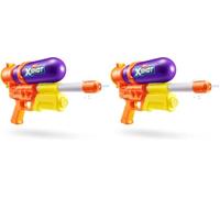 XSHOT Water Fast Fill 80s Super Splash Pistolet à Eau (Violet) de ZURU - Style Vintage avec Technologie Fast Fill, Portée 10m et Réservoir 750ml, Jouet d'Été Extérieur pour Enfants 6+ (Lot de 2)