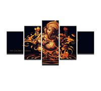 XSHUHANP Impressions sur Peinture Mur Art Photos HD Toile Imprimée Peintures Cadre Moderne Salon Home Decor 5 Pièces l'Inde Bouddhisme Tibétain Ganesha Affiche