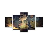 XSHUHANP Impressions sur Toile Décor Moderne Toile Peinture Cadre Maison Chambre Wall Art 5 Pièces Game of Thrones Carte Photos HD Imprimé Modulaire Affiche