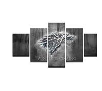 XSHUHANP Impressions sur Toile Mur De Toile Art Prints l'hiver Arrive Peinture Cadre Images Modernes 5 Panneaux TV Jouer Game of Thrones Affiche Home Decor