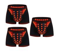 XSION Caleçons Pour Hommes Thérapie Magnétique Soins De Santé Sous-vêtements D'agrandissement Pantalon Intérieur Doux Et Respirant (3 Pack) (Color : Black, Size : XL)
