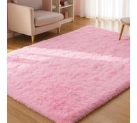 XSIVOD Tapis moelleux à poils longs, rose clair, lavable, antidérapant, extra large, doux, pour chambre à coucher, convient à la chambre d'enfant, 80 x 160 cm