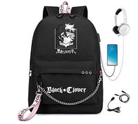 XSLGOGO Anime Black Clover Sac à dos scolaire Cartoon Sac à dos décontracté Asta Sac d'ordinateur portable étudiant Sac d'université