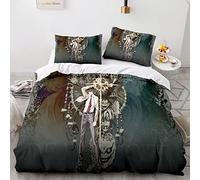 XSLGOGO Death Note Parure de lit 3 pièces Yagami Light L Lawliet Prints Parure de lit Anime Housse de Couette et taies d'oreiller Parure de lit