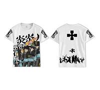 XSLGOGO Fire Force T Shirt Unisex Anime Graphic Printed Short Sleeve Tops Shinra Kusakabe Cosplay Costume