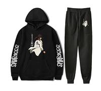 XSLGOGO Rurouni Kenshin Hoodie & Pantalons Deux Ensembles Unisexe Loisirs Lâche Sweat Pantalons De Survêtement Anime Himura Kenshin Cosplay À Capuche Pantalon De Survêtement Costume