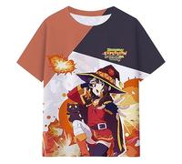 XSLGOGO T-Shirt Konosuba Megumin: Gods Blessing on This Wonderful World! Unisexe T-Shirt à Manches Courtes décontracté imprimé en 3D de Style Anime Manga Konosuba Megumin Cosplay Tops