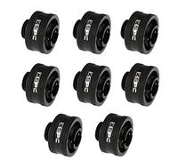 XSPC G1/4" Compression Fitting 1/2" ID 3/4" OD 19/13mm V2 Pack of 8 Matte Black