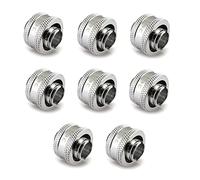 XSPC G1/4" Compression Fitting 7/16" ID 5/8" OD 16/11mm V2 Pack of 8 Chrome