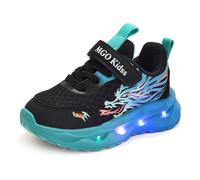 XSportmode Baskets lumineuses for enfants garçons chaussures LED 1-6 ans chaussures lumineuses baskets clignotantes printemps et automne baskets for Halloween Noël anniversaire(Bleu,35 EU)