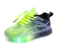 XSportmode Chaussures LED for enfants, Sneakers clignotantes for garçons lumineuses for filles avec lumière Baskets légères, antidérapantes et respirantes for le printemps et l'été 21-36(Vert,32 EU)