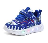 XSportmode Chaussures lumineuses à LED for enfants, baskets de printemps et d'automne for garçons dinosaures de 1 à 6 ans, baskets clignotantes for l'intérieur et l'extérieur(Bleu,22 EU)