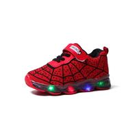 XSportmode Chaussures Lumineuses Unisexes Baskets Lumineuses Cool Spider Basses for Garçons Et Filles Baskets Clignotantes for Tout Petits 21-36EU (Color : Rouge, Taille : 26 Length 16.3cm)