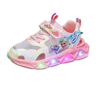 XSportmode LED Sandales for filles, chaussures de princesse Elsa, baskets for enfants, chaussures d'intérieur légères et tendance, baskets en maille for la plage (23-37 EU)(Rose,27 EU)