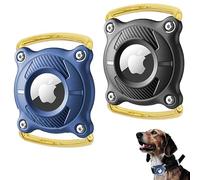 XSQD 2 PCS Collier Chien Airtag, Étanche À Collier Chiens Fixateur Chien, Portable Anti-Perte Housse de Protection, en Acier Inoxydable Anti-Chute Tractive GPS, pour Chien, Chat, Valises, Sacs À Dos