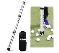 XSQD Ramasse-balles de golf, trois sections amovibles, peut contenir 25 ramasseurs de balles de golf de grande capacité, tube de ramassage en alliage d'aluminium, avec un sac de rangement pour balles
