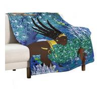 XSQING Kirikou Et La Sorcière - Couverture polaire douce et pelucheuse en flanelle - 300 g/m² - Pour toutes saisons - 76,2 x 101,6 cm