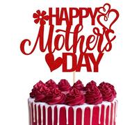 Xsstarmi 1 paquet de décoration de gâteau pour la fête des mères - Paillettes - Amour - Maman - Happy Mother's Day - Décoration de gâteau - Meilleure maman - Fête des mères - Accessoire de fête