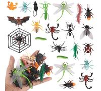 Xsstarmi Décoration de gâteau sur le thème des insectes avec grenouille, araignée, chauve-souris, animaux sauvages, pour fête prénatale, anniversaire, fête costumée