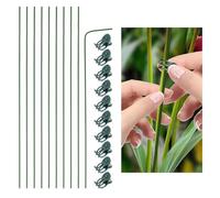 Xstary 10 Pcs 30 cm Tuteur Plante, Tuteur Plante Interieur, Réglable, Avec 10 Clips pour Plantes, Convient Aux Plantes Grimpantes de Jardin, Monstera, Orchidées, Tomates, Roses et Fleurs(Vert)