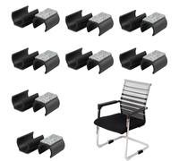 Xstary 16 Pièces 25 mm Patins Pour Meubles, Tampon Chaise, Conception en Forme de U, Adapté Aux Chaises Cantilever de 24-25 Millimètres, Protection du Sol, Protège les Carreaux et les Parquets