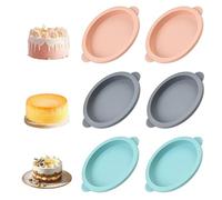 Xstary 6 Pcs Moule Silicone Air Fryer, Moule Muffins Silicone, Moule Muffins Silicone, Plaque Cuisson Ronde en Silicone, Convient pour les Sandwichs Aux Œufs, les Muffins et les Crêpes(Rose/Gris/Bleu)