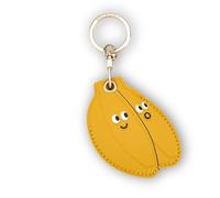 XSUIOY Étui Porte-clés en Cuir Compatible avec Apple AirTag, GPS Airtag Keychain Finder Tracker avec Porte-clés, Coque de Protection Anti-Rayures pour clés, Portefeuille (Banane)