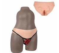 XSWL Culotte Gaff Triangle en Silicone pour Crossdresser et Transgenre - sous-vêtement Vagin Factice Réaliste, Short de Cache Drag Queen,Color 3,L